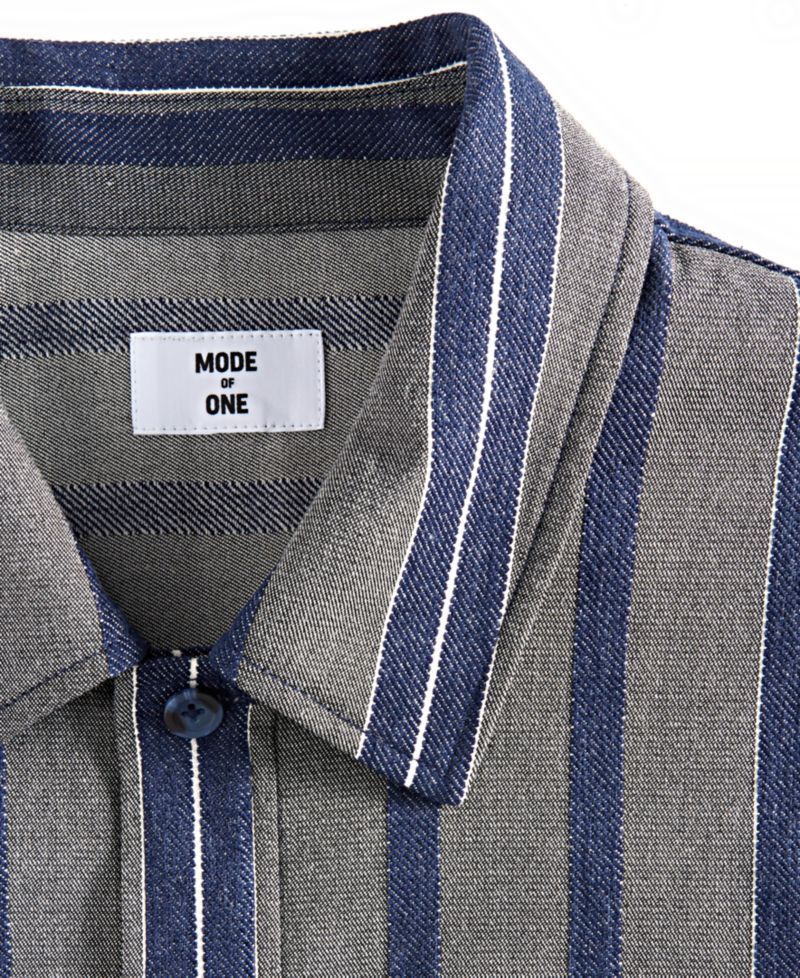Men's Relaxed-Fit Striped Overshirt