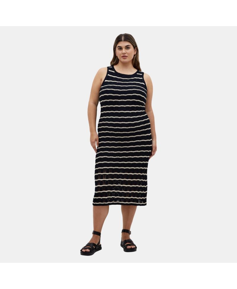 Plus Size Crochet Stripe Dress