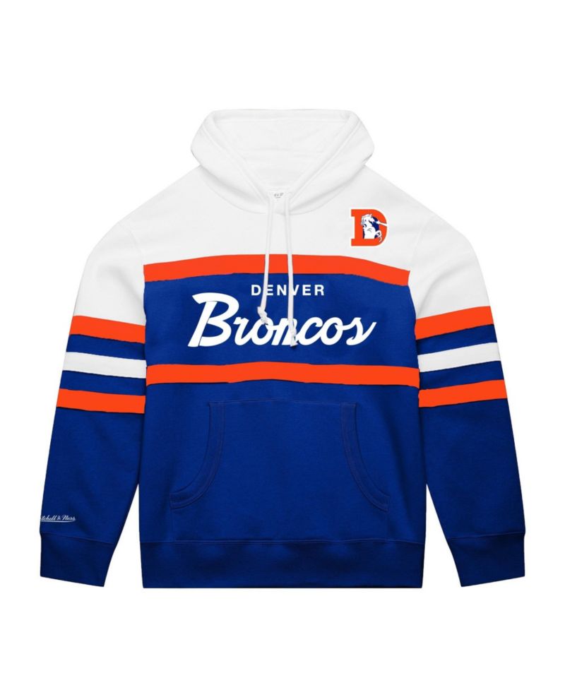 Men's White/Royal Denver Broncos Big & Tall Head Coach Hoodie