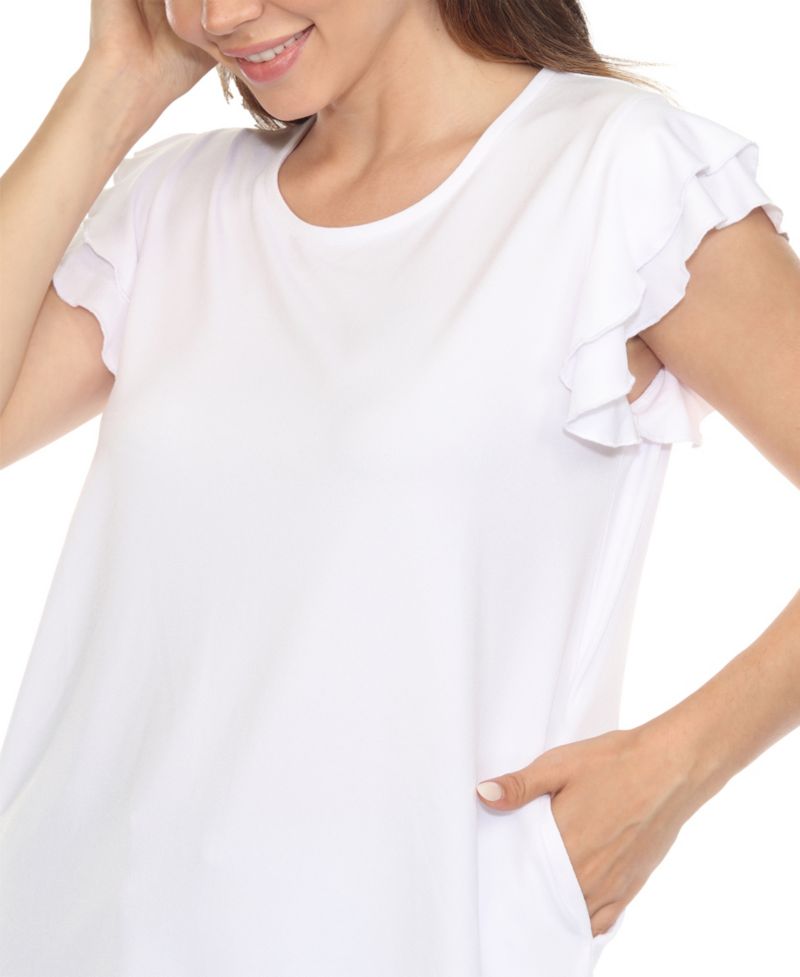 Women's Flutter-Sleeve Top and Pull-On Shorts Set