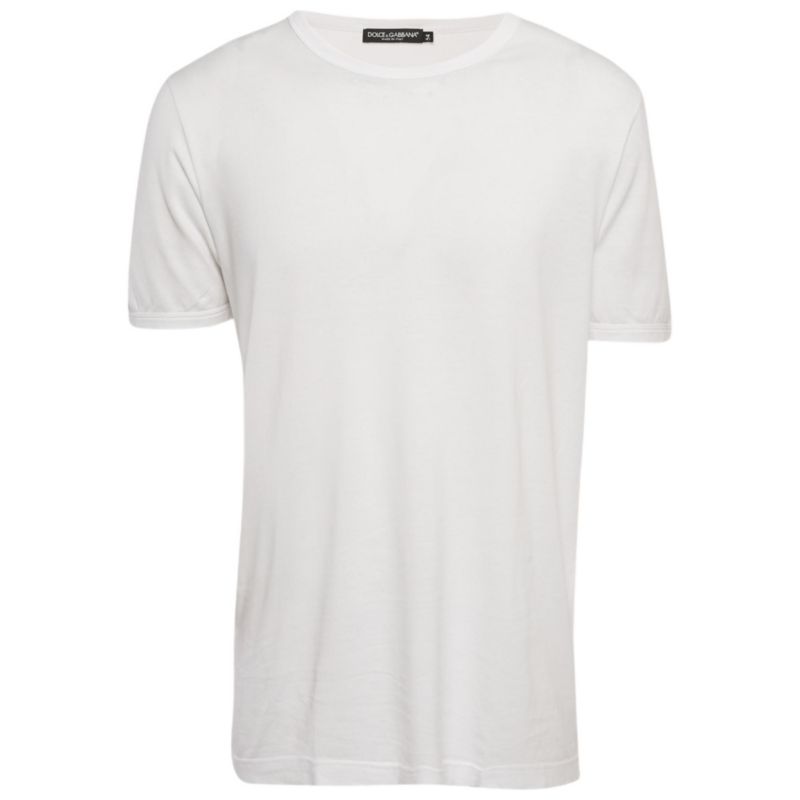 Men's White Jersey Crewneck T-Shirt