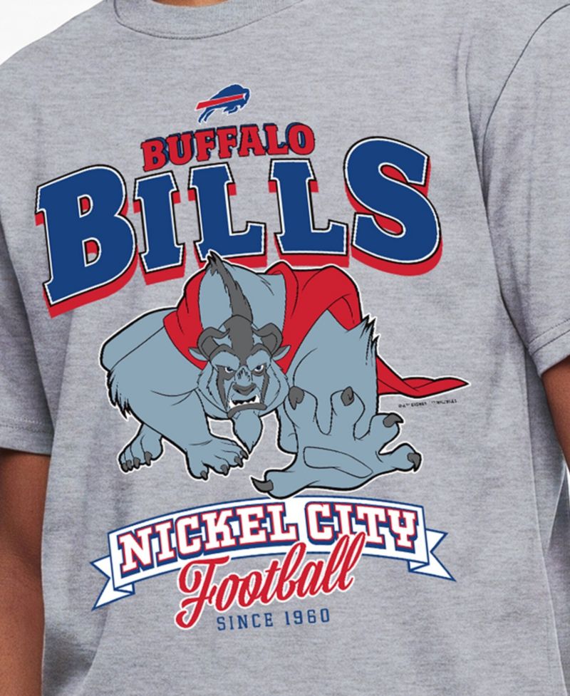 Big Boys and Girls Heather Gray Buffalo Bills Disney X Champion T-Shirt