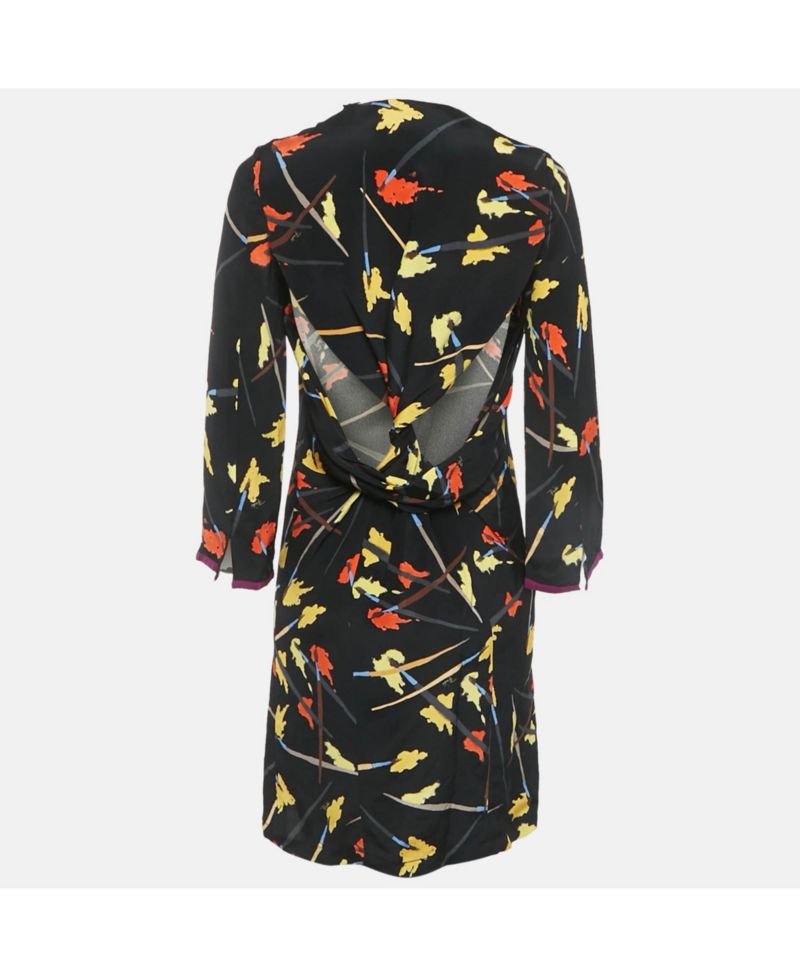 Women's Brush Print Silk Mini Dress