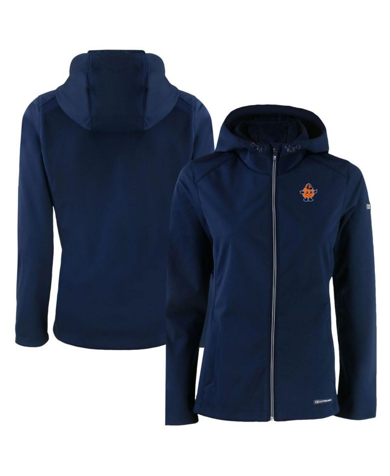 Women's Navy Syracuse Orange Evoke Eco Softshell Full-Zip Hooded Jacket
