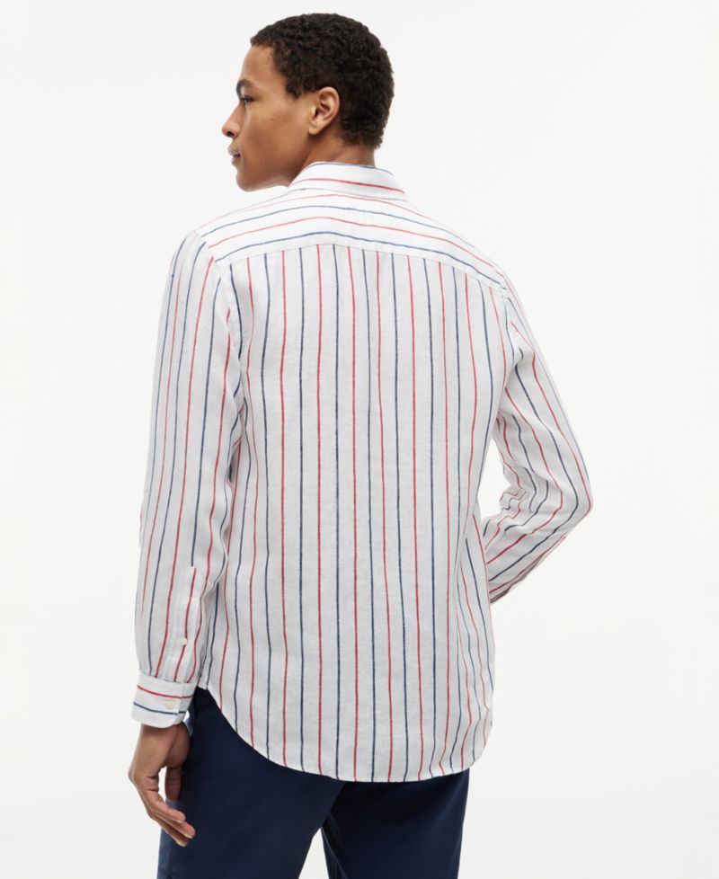 Men's Linen Textured Stripe Shirt