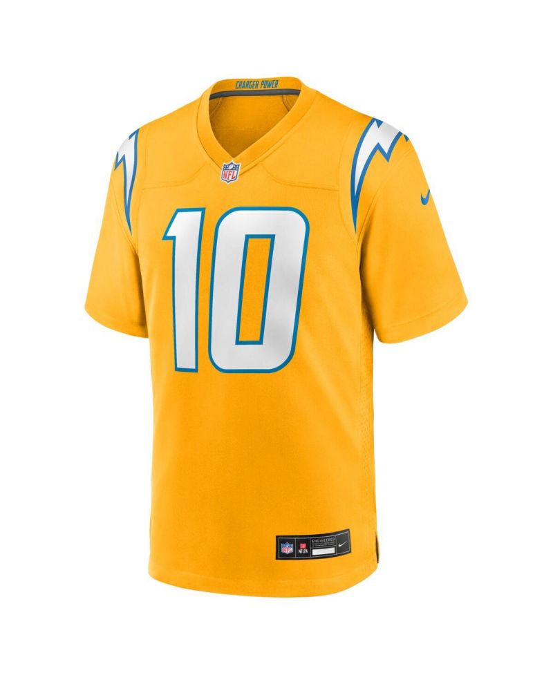 Big Boys and Girls Justin Herbert Gold Los Angeles Chargers Alternate Charger Power Game Player Jersey