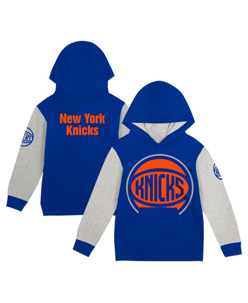 Toddler Blue New York Knicks Fair Catch Fleece Pullover Hoodie