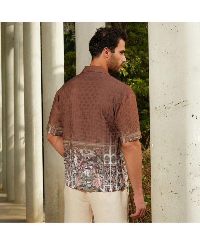 Men's Ash Brown Indie-Ombre Oversized Shirt