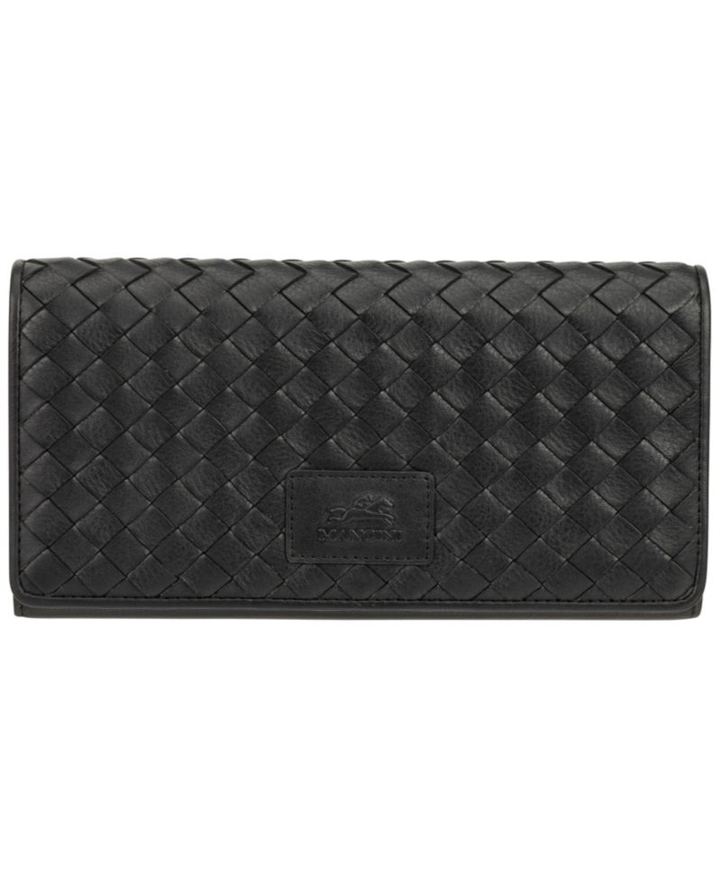 Women's Basket Weave Collection RFID Secure Trifold Wallet