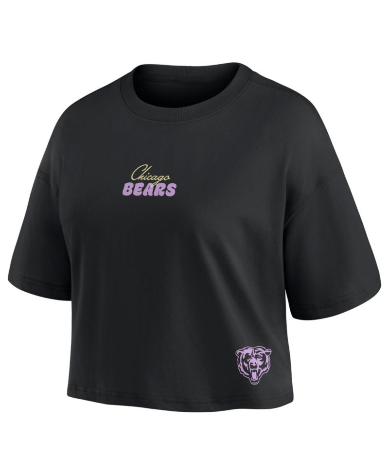 Women's Caleb Williams Black Chicago Bears Fashion Cropped T-Shirt