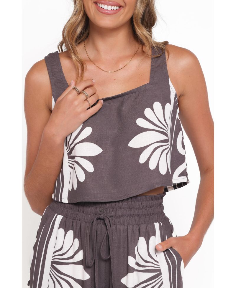 Women's Timothy Cropped Square-Neckline Wide-Leg Top and Pants, 2-Piece Set