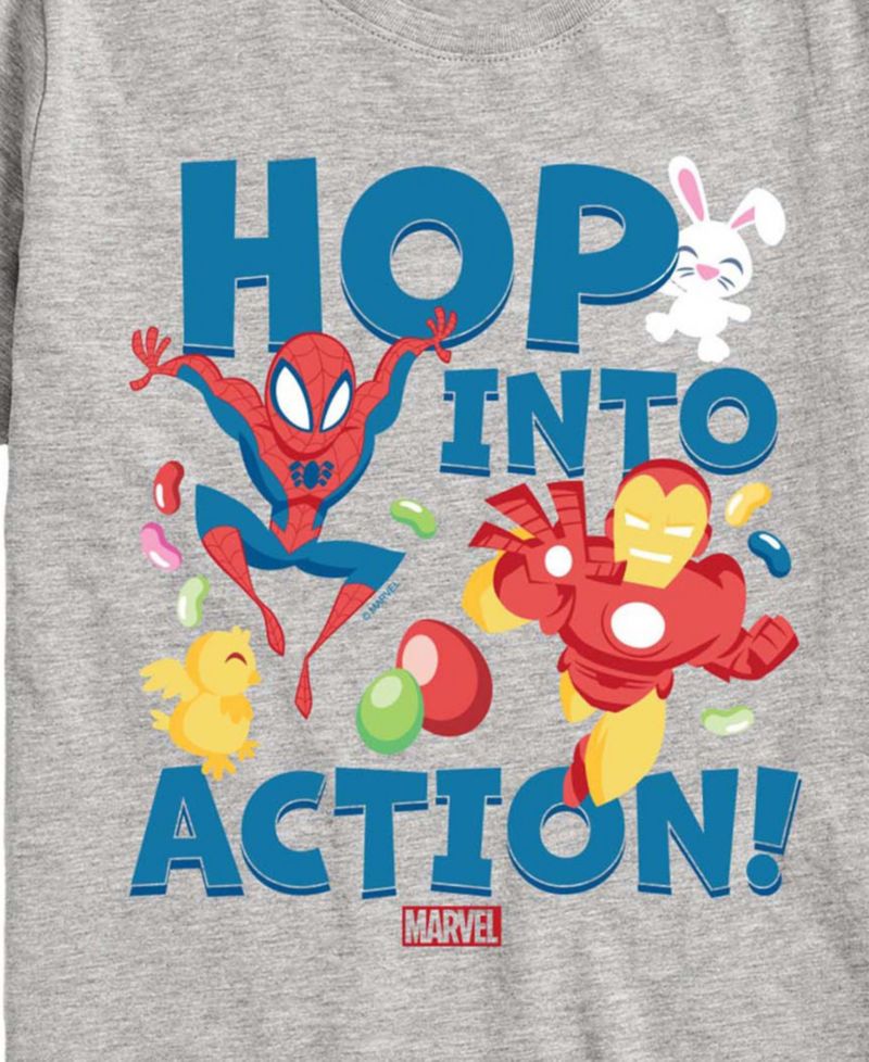 Captain America Boys' 8-20 Marvel Hop Into Action Short-Sleeve Graphic T-Shirt