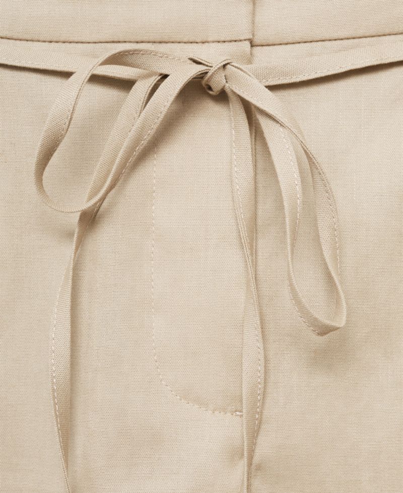 Women's Bow Belt Linen Shorts