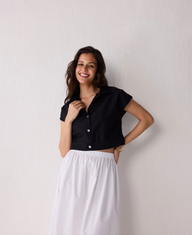 Women's Oversized Crop Shirt
