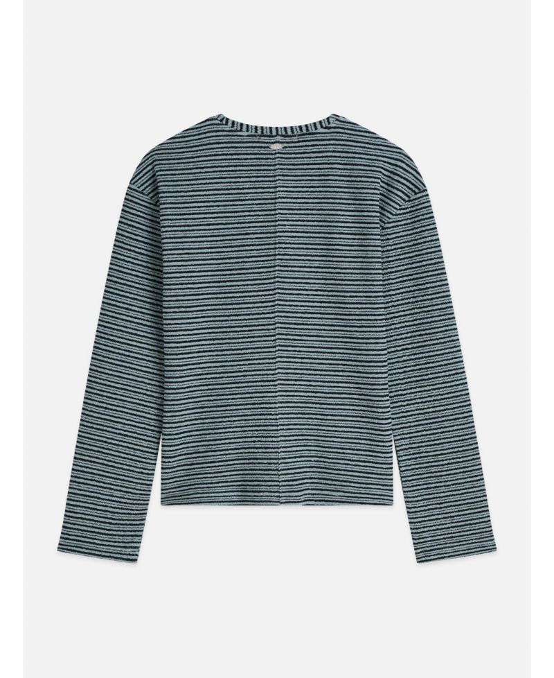 Women's Scotch and Soda Sweatshirts Stripe Button Down Sweatshirt