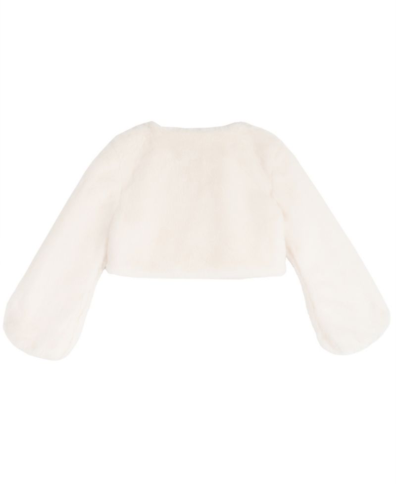 Girls' 4-16 Long-Sleeve Rhinestone Faux Fur Bolero