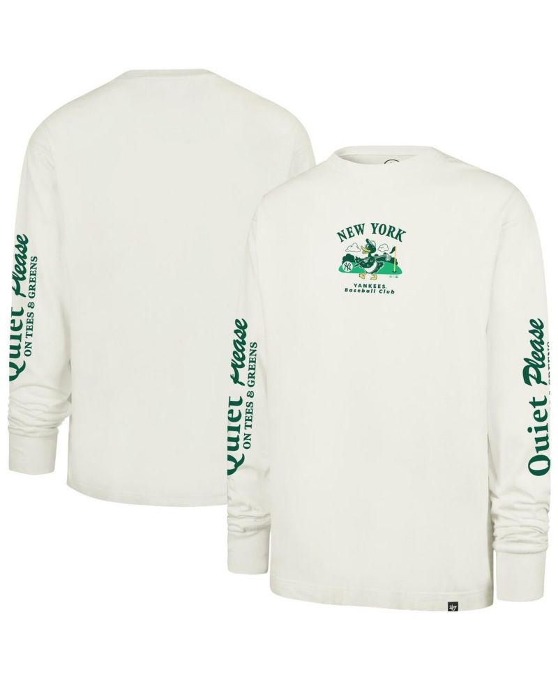 Men's Cream New York Yankees Quiet Please Foundation Long Sleeve T-Shirt