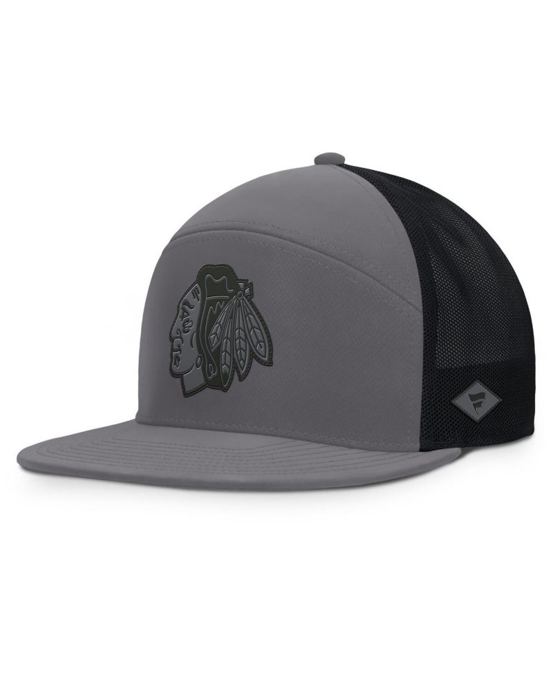 Men's Charcoal Chicago Blackhawks Fairweather Adjustable Hat