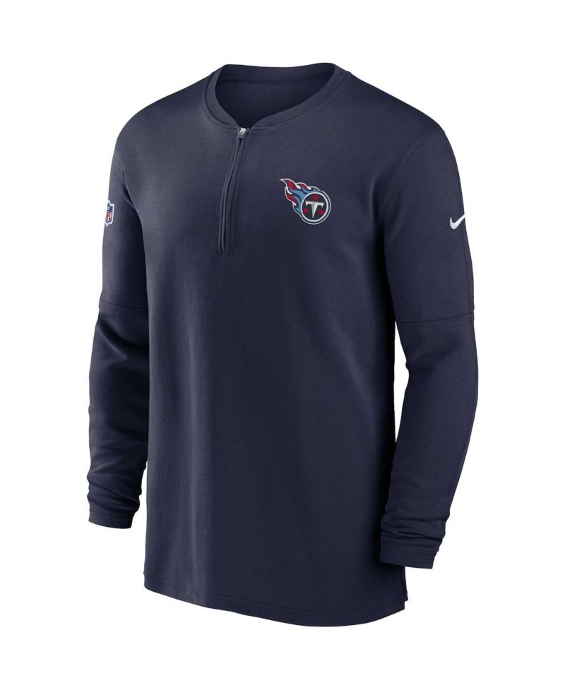 Men's Navy Tennessee Titans 2023 Sideline Performance Long Sleeve Quarter-Zip Top