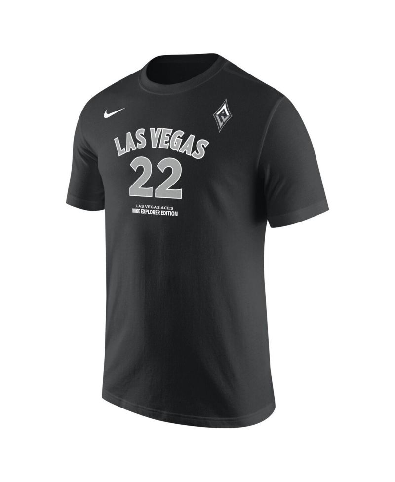 Men's and Women's A'ja Wilson Black Las Vegas Aces Explorer Edition Name & Number T-Shirt