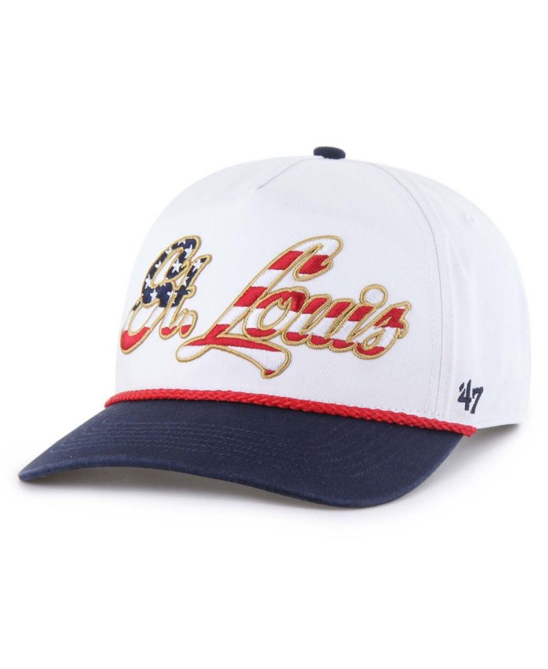 Men's White St. Louis Cardinals Patriotic Overhand Hitch Adjustable Hat
