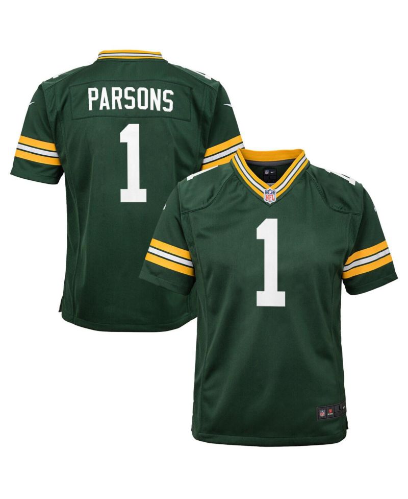 Big Boys and Girls Micah Parsons Green Green Bay Packers Game Player Jersey