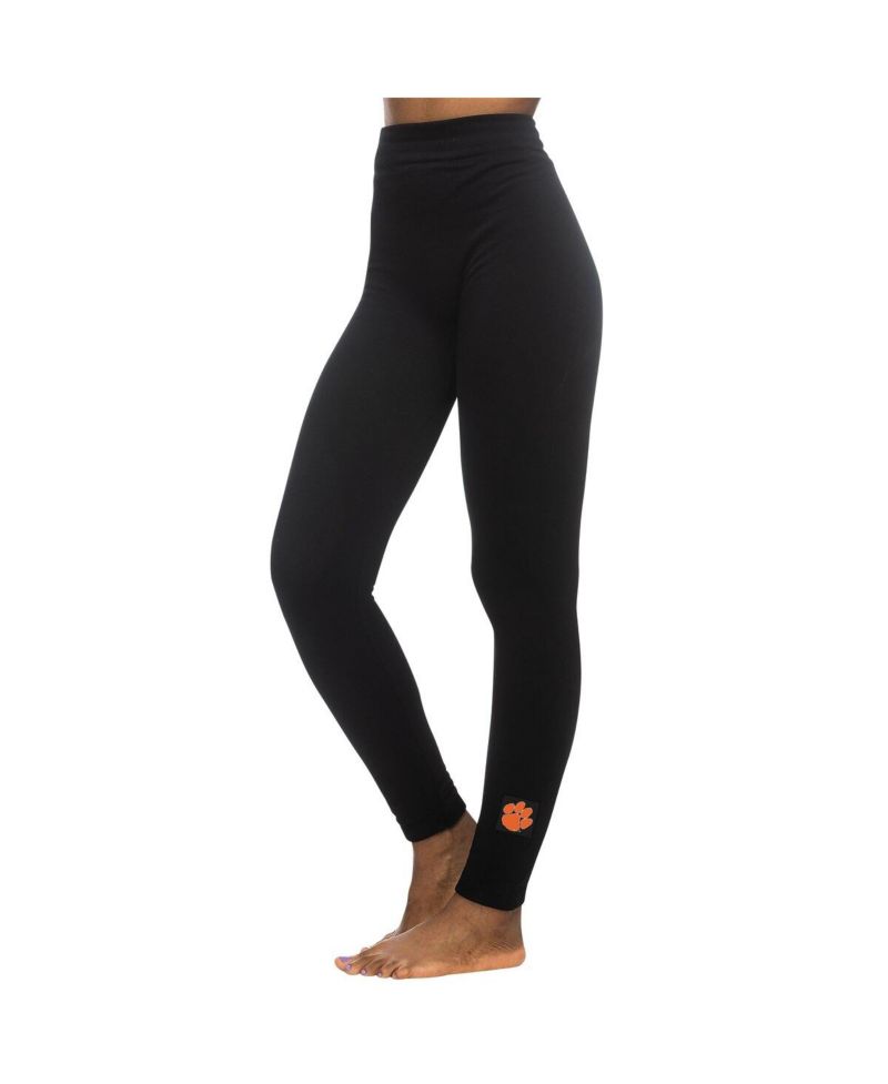 Women's Black Clemson Tigers Fleece Leggings