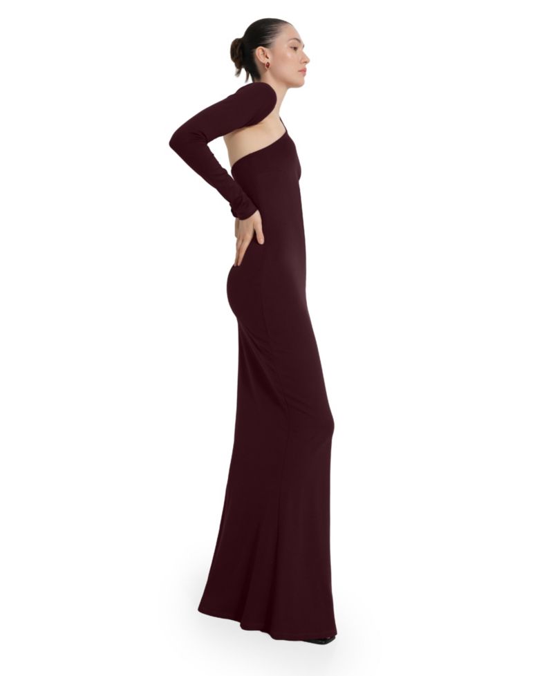 Women's Manhattan One-Shoulder Long-Sleeve Mermaid Evening Gown