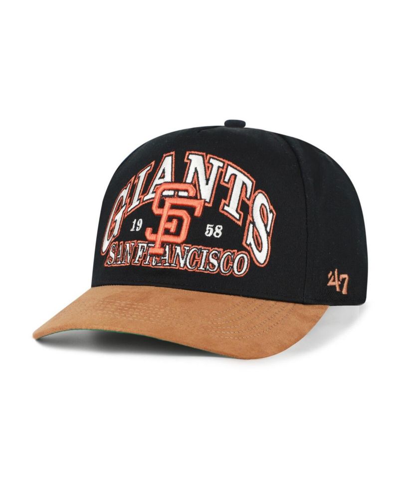 Men's Black/Brown San Francisco Giants Cooperstown Break Wood Suede Hitch Adjustable Hat