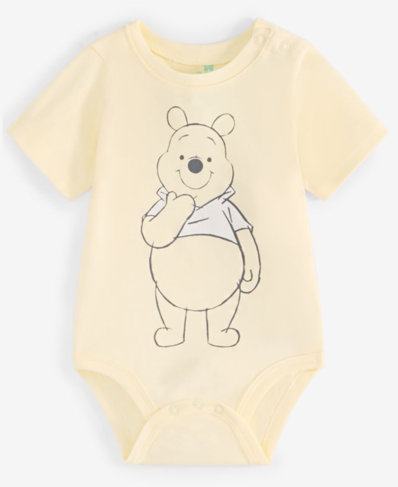 Baby Boys Winnie-the-Pooh Bodysuit, Thermal Henley Top & Thermal Pants, 3 Piece Set