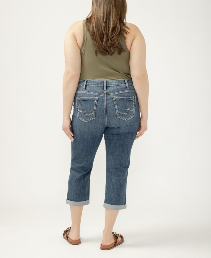Plus Size Elyse Mid-Rise Comfort Fit Capri Jeans