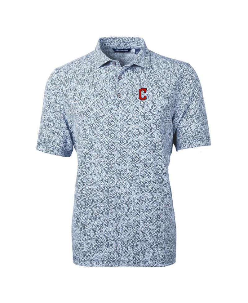 Men's Navy Cleveland Guardians Virtue Eco Pique Botanical Print Polo