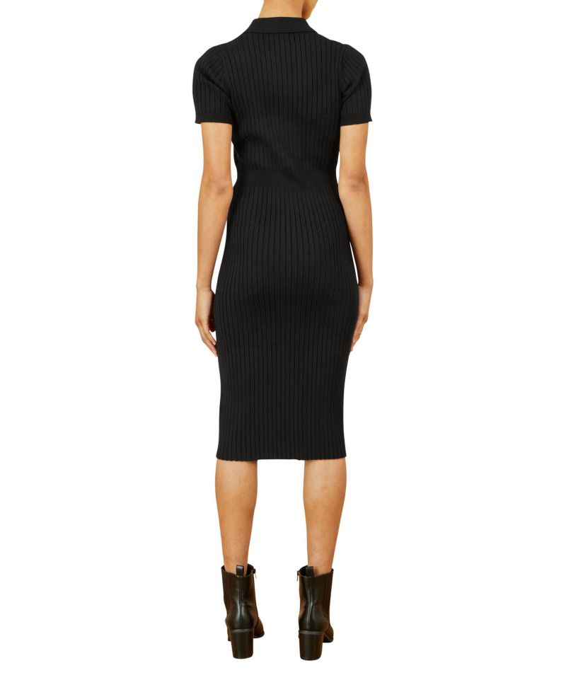 Women's Fitted Rib Knitted Midi Dress