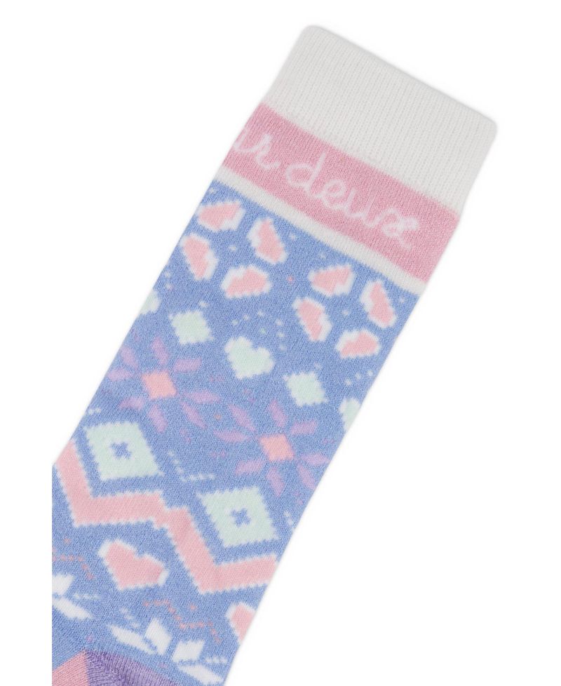Girls' 4-16 Fair Isle Merino Wool-Blend Ski Socks