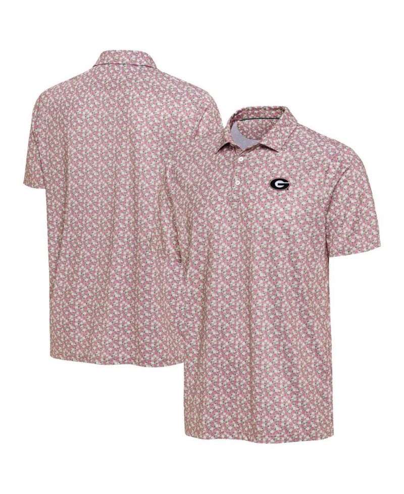 Men's Pink Georgia Bulldogs Desert Dry Dogwood Polo Shirt