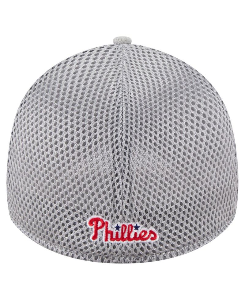 Men's Gray Philadelphia Phillies Visor Paint Splatter 39THIRTY Flex Hat