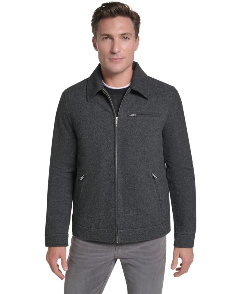Men's Wool-Blend Classic-Fit Shirt Collar Jacket