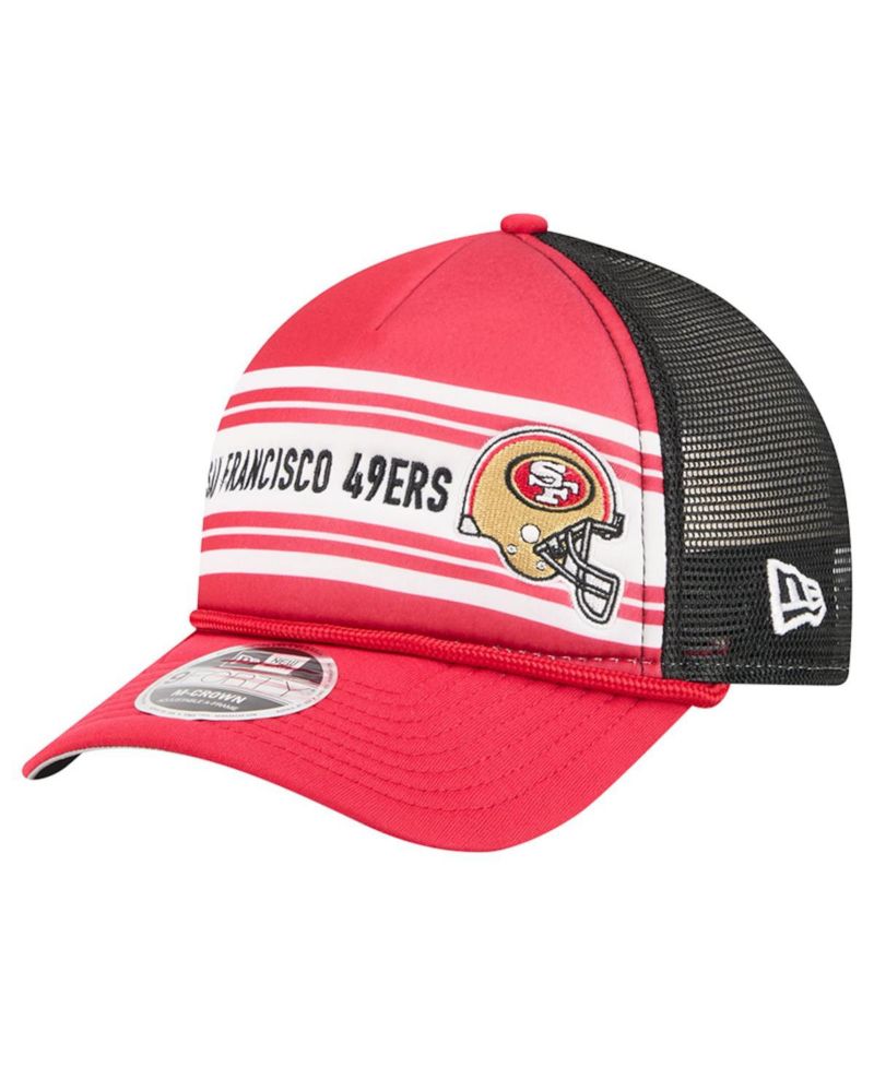 Men's Red San Francisco 49ers Linear A-Frame 9FORTY Adjustable Hat