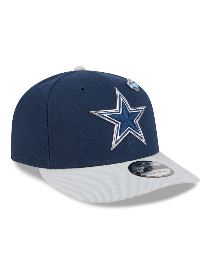 Men's Navy/Silver Dallas Cowboys 2026 NFL Draft On Stage Pre-Curved 9FIFTY Snapback Hat