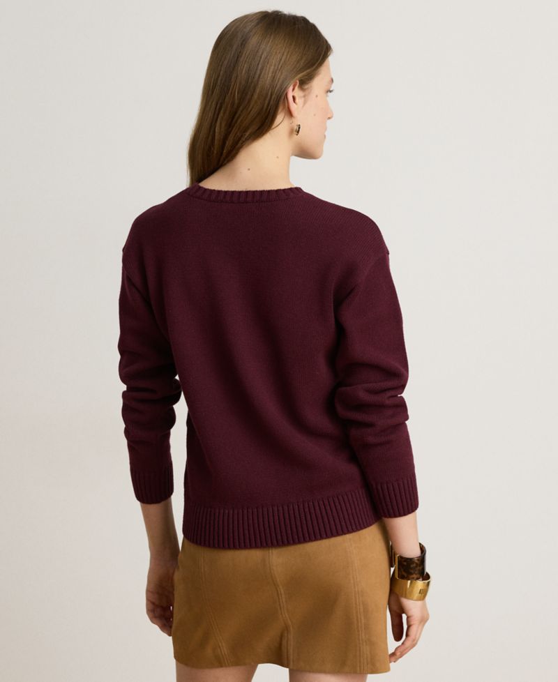 Petite Intarsia-Knit Crewneck Sweater
