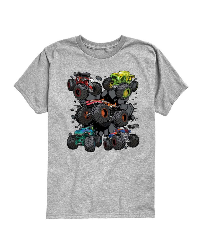 Boys' 8-20 Monster Truck Grids Youth Short-Sleeve Graphic T-Shirt