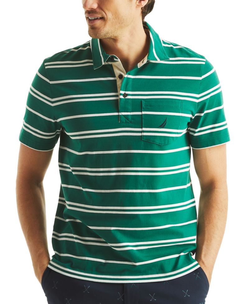 Men's Short Sleeve Striped Polo Shirt