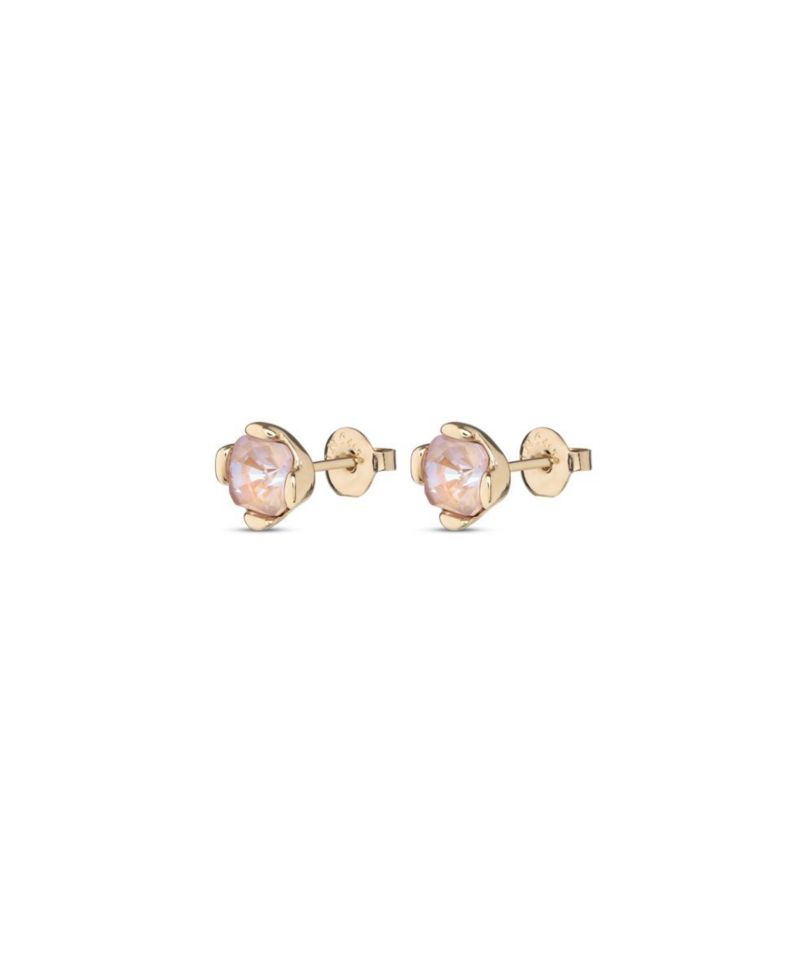 Metal Alloy and Faceted Crystal Earrings