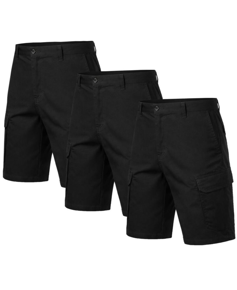 Men's Cotton Flex-Stretch Cargo Shorts-3 Pack