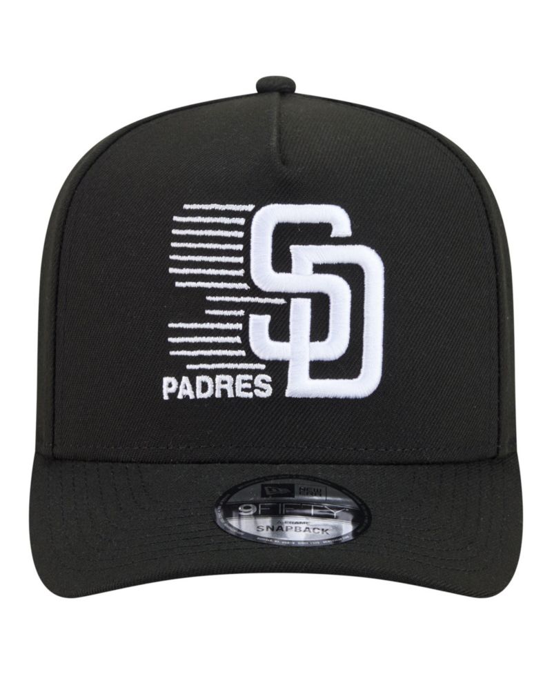 Men's Black San Diego Padres Motion A-Frame 9FIFTY Snapback Hat