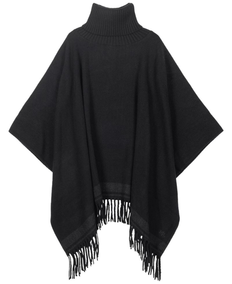 Woven Knit Collar Ruana