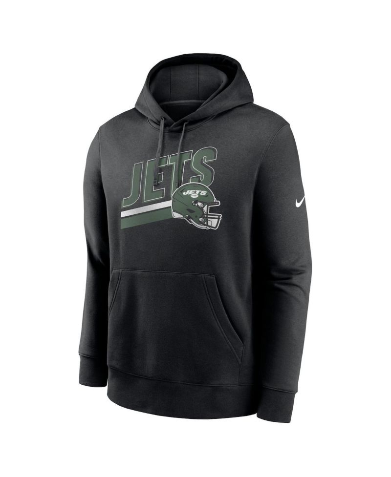 Men's Black New York Jets Club Fleece Pullover Hoodie