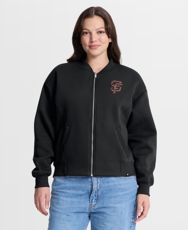 Women's Black San Francisco Giants Oversized Rage Against Full-Zip Jacket