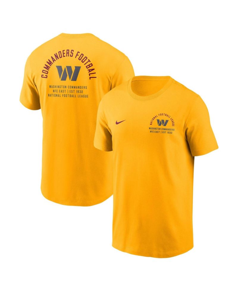 Men's Gold Washington Commanders Split Logo T-Shirt