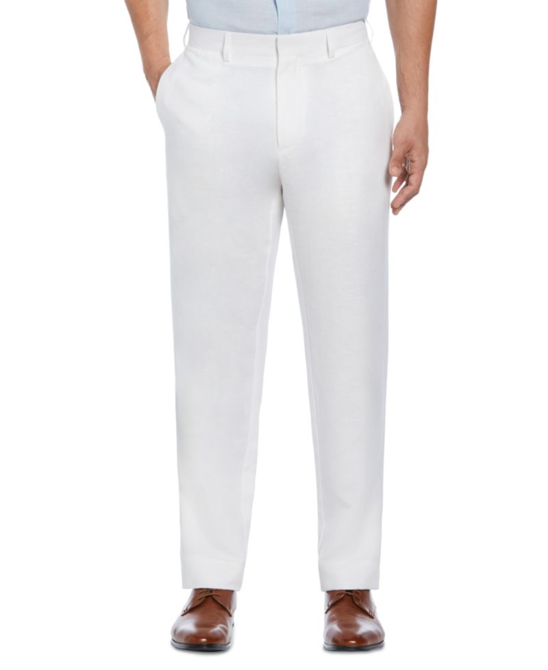 Men's Linen Blend Flat Front Pant